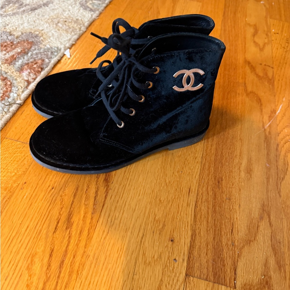 CHANEL Black Ankle Boots